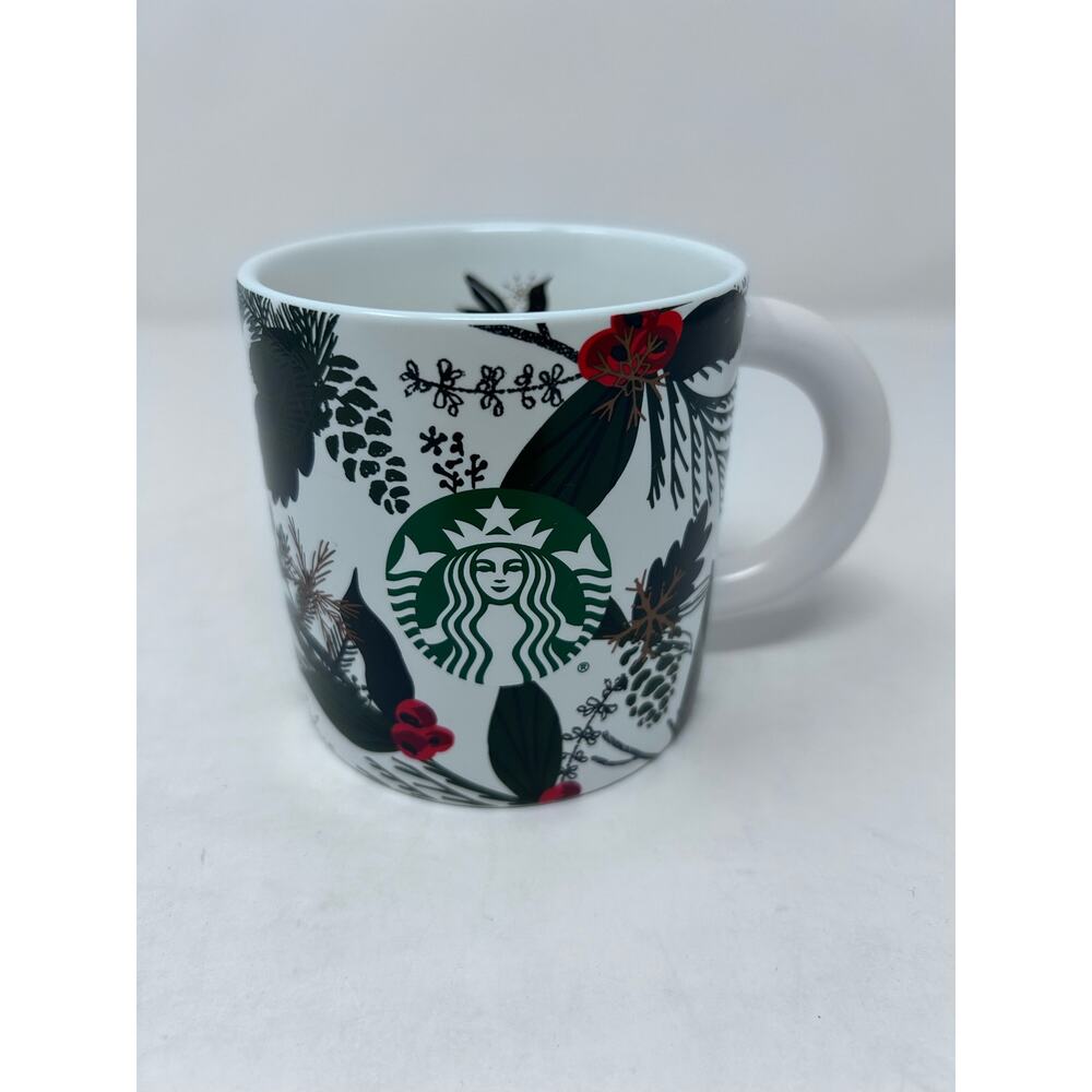 Starbucks 2021 Christmas Holly Berry & Pine Cone Mug 12 fl. oz.